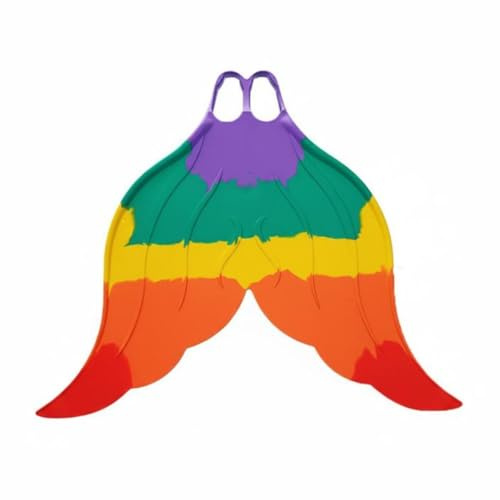 Fxzqgnh Monopinna Coda Sirena Protezione Dei Piedi Monopinna a Coda di Sirena Multicolore Pinna da Immersione Monolitica , Arcobaleno Arancione , 36-37