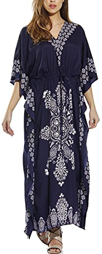 Riviera Sun 21715-NVY-3X Caftan/Caftans for Women, Navy, 3X Plus