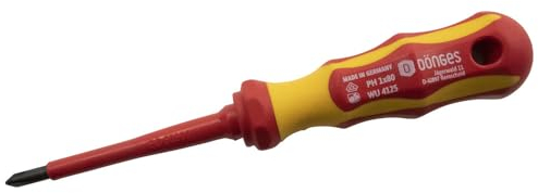 Dönges VDE-Kreuzschlitzschraubendreher, PH0, Klingenlänge 60 mm (Schraubendreher Schraubenzieher VDE-Kreuzschlitz-Schraubendreher Phillips-VDE-Schraubendreher Phillips-VDE-Schraubenzieher)