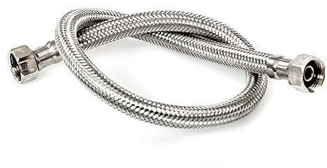 DOJA Industrial | Flexschlauch | IG 1/2- IG 3/8 | 20 CM Länge | Edelstahl Panzerschlauch fuer Wasserhahn, Waschbecken, Hahn, Bad, Kueche | Flex Schlauch Armatur | Anschlussschlauch/Verlaengerung