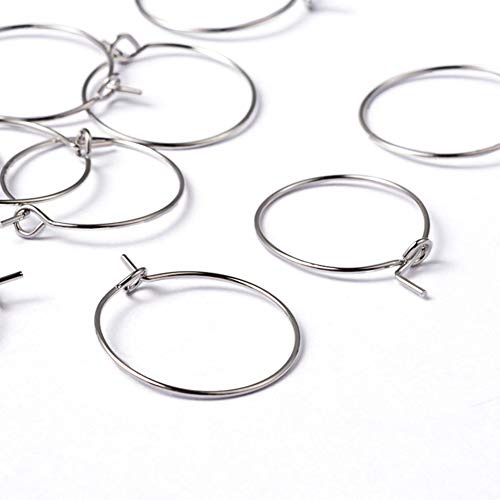 Craftdady 50 st 25 mm vinglas berlockringar pärlring örhänge, platina färg för bröllopsfest dekorationer smyckestillverkning