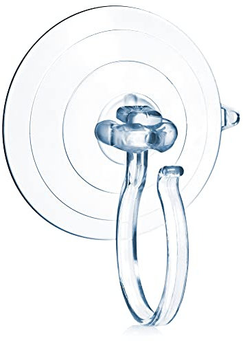 com-four® Ganci ghirlanda XL - Ganci decorativi autunnali per vetro, finestre e porte d'ingresso - Grandi ganci a ventosa per figure decorative di Halloween (1 gancio - XL - trasparente)