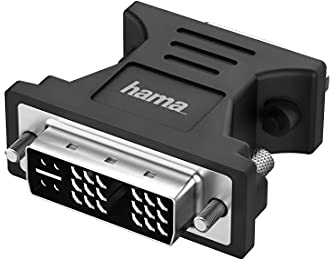 Hama DVI auf VGA Adapter (Monitoradapter Full HD, Adapterkabel DVI Stecker – VGA Kupplung, Video Adapter für PC, Notebook zum Anschluss an Monitor, TV, Beamer)