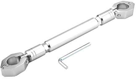 Universelle einstellbare Motorrad-Motorradlenker-Lenkerhalterung und Klemmleiste Querstangensatz Aluminiumlegierung Motorrad-Ausgleichsstange 22 mm Klemmdurchmesser(Silber)