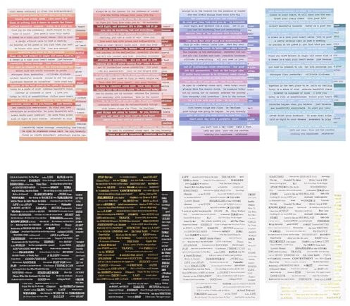 Dacitiery 1254 Stk Sticker Sprüche, 16 Sheets Vintage Scrapbook Zubehör Set, Bronzing Scrapbook Stickers, Bullet Journal Zubehör für DIY Journaling Scrapbook