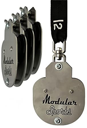 ModularSports drehbare Umlenkrolle Doppel 4er Set aus Edelstahl/Outdoor Umlenkrolle Stahlseil bis 10 mm/Boot, Segel, Fitness Seilrolle 330 kg Tragkraft/robuste Flaschenzug Umlenkrolle