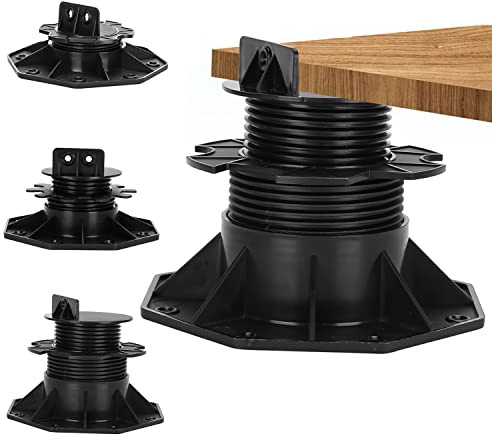 Daromigo Steltlager, terrasslager, 10 stycken höjdjusterbara 60–140 mm, stödfötter för terrasslager, plattlager, terrassplattor för terrassbrädor, underkonstruktion, WPC