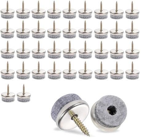 40 Pcs Clavo de Almohadilla de Mueble,22 mm, Deslizadores de Fieltro para uñas Muebles, con Caja de plástico, Patas Sillas Protectores para Suelo Almohadillas para Muebles de Madera Patas de Silla