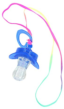 Glow Party Whistle Novelty Toy Light Up Pacifier Necklace Rave Birthday Decoration Accessories for Kids Adults Events (One Size)