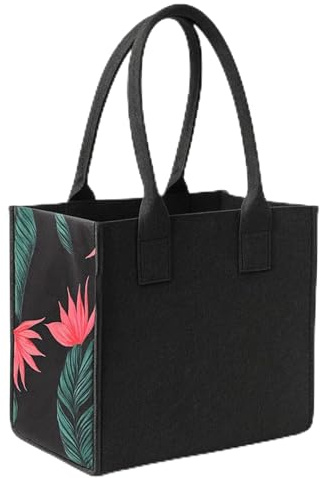 SILUK filtväska shoppingväska väska filt shoppingväska 35 x 20 x 28 cm många färger, Antracit – rosa
