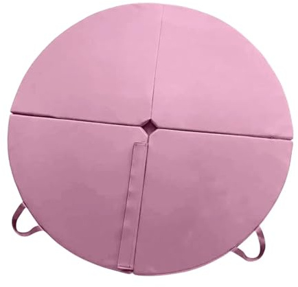 Estera de choque de pole dance Almohadilla de suelo for pole dance, portátil, redonda, plegable, con asas protectoras(Pink)
