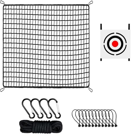 Red de golpeo de golf, simulador de práctica de swing de pelota, red de golpeo de pelota de golf con 12 cuerdas elásticas y 4 mosquetones para hombres y mujeres