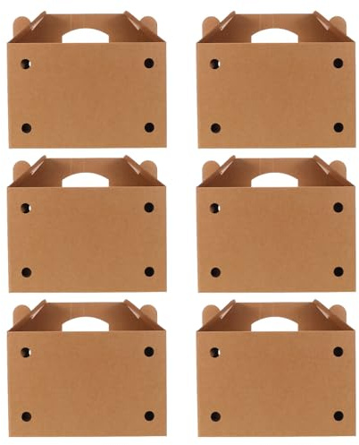 CVUTOVO Caja de cartón para envío de Aves de Corral (6 Unidades) - Transportín portátil ventilado para pollitas, Palomas, Canarios, Reptiles y Mascotas pequeñas (31 x 20 x 13 cm)