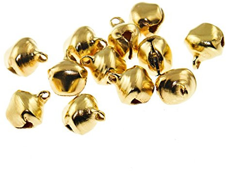 Vintageparts 20 Glöckchen in goldfarben mit Öse, 10 mm, DIY-Schmuck
