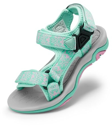 DREAM PAIRS pojkar flickor sandaler barn äventyrliga lätta justerbara remmar sommar vattenskor (småbarn/små barn/stora barn), Mint/Rosa, 11 Little Kid