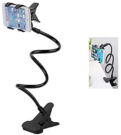 Haoxuann Gooseneck Phone Holder, Universal Long Arm Lazy Mobile Phone Gooseneck Stand Holder for Office, Bed, Desk Compatible Lazy Arm 360 Adjustable Clamp