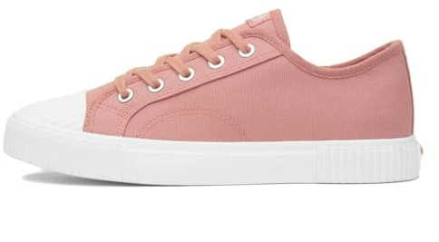Hush Puppies Ladies Brooke Canvas Trainer, Pink, 4