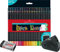 Faber-Castell - Buntstifte Blackwood, Black Edition, 50er Etui, leuchtende Farben mit weichem Abstrich, schwarzes Holz (50er Malset) inkl. Spitzdose Sleeve und Radierer Edition Dust-free