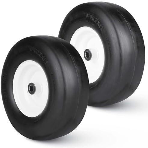 Pneu de tondeuse plate libre avec roue en acier 13 x 5.00-6 pour tracteur de tondeuse à gazon résidentielle de 91,4 à 116,8 cm – Moyeu de 8,3 à 15 cm avec bague graissée de 1,9 cm 135006 T161 (lot de