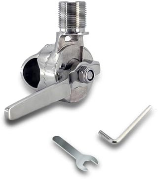 FMUSER Marine Antenna Mount, 316 Stainless Steel Adjustable Ratchet Rail Mount Boat Antenna Mount for VHF Marine Radio Antenna, Durable and Rust-Proof Marine Mount