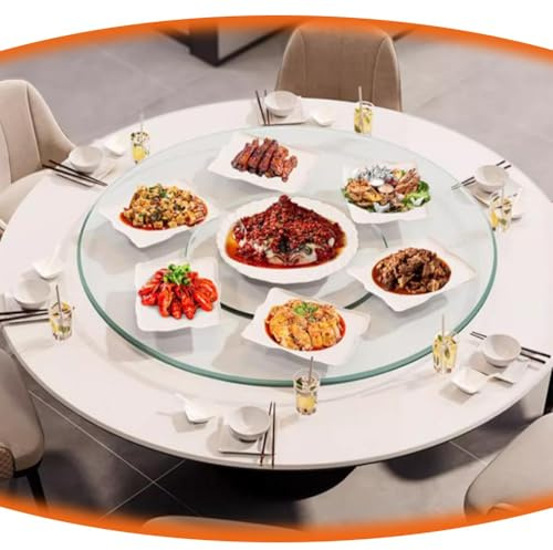 DAQXYH 60cm 80cm 100cm Bandeja Giratoria De Vidrio Templado, Mesa De Comedor, Plato Giratorio Lazy Susan, Mesa Redonda Grande, Bandeja para Servir para El Hogar Y La Cocina(80cm/30)