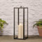 Lights4fun 60cm Bowen Laterne Schwarz Metall Outdoor mit TruGlow® LED Kerze mit Fernbedienung und Timer Gartenlaternen für draußen Laternen für draußen wetterfest Schwarz Metall Laterne Outdoor