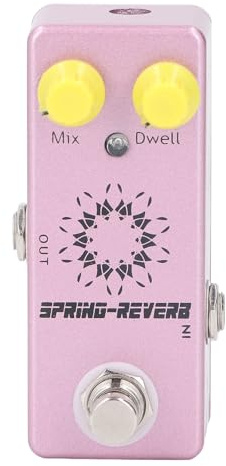 Effet de Réverbération de Printemps, Pédale 1 4 Pouces Mono Mélange un Délai um et un Bouton de Résidence Basse Guitare Alliage en Aluminium pour les Guitares et les Amplificateurs
