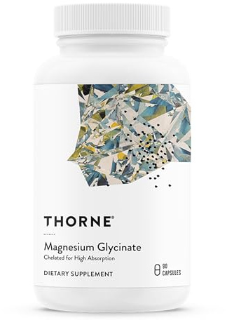 THORNE - Magnesium Glycinate - Supports Restful Sleep, Muscle Relaxation, Heart Health & Metabolism* - Chelated Magnesium Capsules - Third-Party Certified - Gluten, Dairy & Soy-Free - 90 Servings