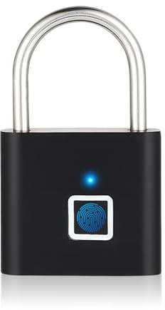 Vorhängeschloss mit Fingerabdruck – USB-C Ladung, Wasserdicht & Rostfrei – Für Fitnessstudio, Garten, Fahrrad – 20 Fingerabdrücke Speicher, Diebstahlsicher mit Zinklegierung