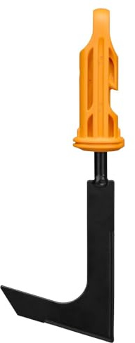 Fiskars OneClick Couteau Grattoir à Rainures | Embout pour Éliminer l'herbe et la Mousse, Changement Facile en Un Clic, Lame Robuste en Acier au Bore, Noir/Orange, 1080687