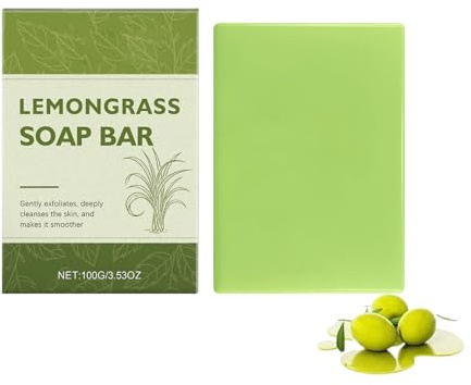Loravey Relief tvålstycke, naturlig fot och kroppstvål för frisk hud, mild peeling tvålbitar, långvarig luktkontroll, botanisk tvål (citrongräs) (1 st)