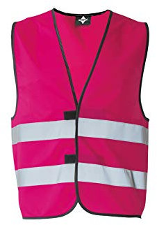 KORNTEX Warnweste mit Klettverschluss Dortmund - Sicherheitsweste Pannenweste – EN 17353 zertifiziert, 360° Reflexstreifen,S , magenta, stark reflektierend für beste Sichtbarkeit, Unisex