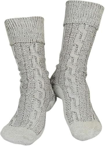 Boolavard 1 Pair of Traditional Knee High Socks, Scottish Highland Wear Kilt Wedding Hogmanay, Oktoberfest Socks for Women and Men (M : 6.5-7.5, Grey)