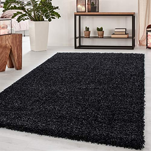 Ayyildiz Bellissimo tappeto a pelo lungo, a pelo alto, a pelo lungo, flokati 50 mm in vari colori e dimensioni, rotondo o quadrato, standard Oeko-Tex 100, Taglia:80 x 150 cm, Colore:Antracite