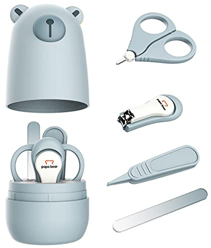 Baby Nail Clippers Set with Cute Case, Infant Fingernail and Toenail File Kit for Newborn Manicure and Pedicure, New Mom Grooming Gift