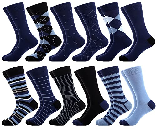 WeciBor Sans Coutures Chaussettes en Coton Peigné Pour Hommes 12 Paires, Taille 43-46