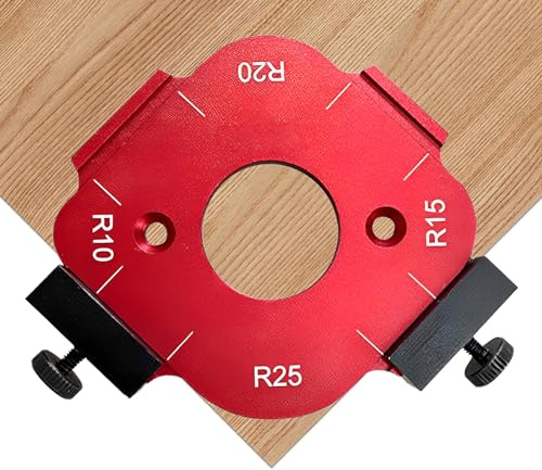 Hörnradie frässtenciler aluminiumlegering radie jigg router mall R10 R15 R20 R25 radie jiggrouter stenciler corner radie jigg för träbearbetning (R10+R15+R20+R25)