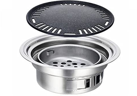 MYVVKIA Parrilla para Barbacoa Parrillas De Carbón Al Aire Libre, Parrilla De Barbacoa De Carbón De Acero Inoxidable Parrillas De Barbacoa Redondas Antiadherentes Parrilla De Car