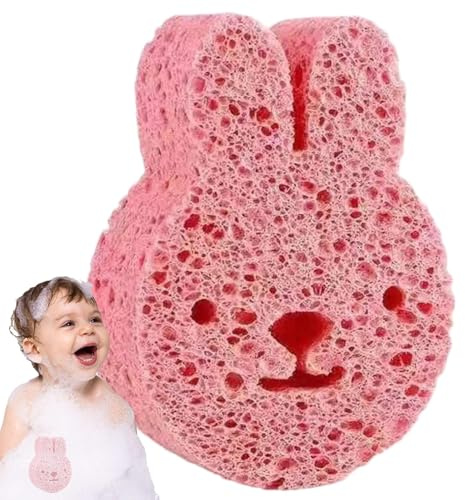 Esponja de baño para bebés, Esponja de baño para niños pequeños, Depurador de gel de baño con esponja de pulpa de madera, Removedor de piel muerta, lindo depurador corporal, esponja de ducha, fr