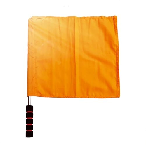 AYWTIUN Schiedsrichter Fahnen 32 x 36 cm Fußball-Fußball-Zubehör, die Schiedsrichter-Flagge, Fairplay-Sport-Fußballspiel, Linienrichter-Wimpelbanner, Randschnitt-Flagge(Orange)