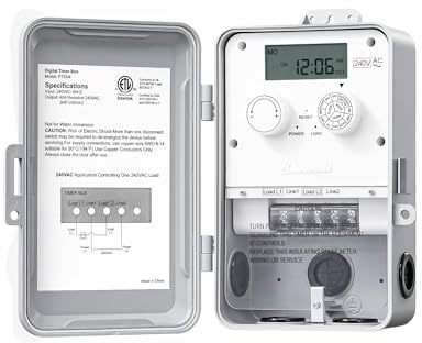 DEWENWILS Pool Pump Timer, Outdoor Digital Timer Box, 3HP 40A 240VAC, 7-Day 12 ON/Off Programmable Timer Switch for Pool Pump, Water Heater, Pool Filter, Landscape Lights, ETL Listed