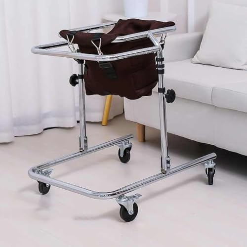 Telaio da passeggio a 4 ruote regolabile in altezza con freni, design pieghevole aperto per una maggiore mobilità e supporto, ideale per bambini che necessitano di assistenza