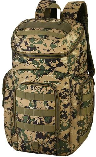 Gexgune Sac à dos de randonnée tactique imperméable Molle 40 L, réglable pour le camping, la chasse et les aventures en plein air (Jungle)