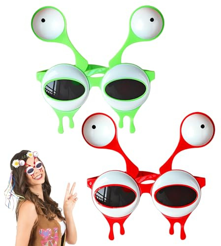 Xiuyer Gafas Fiesta, 2 Pares Gafas Fiesta Divertidas, Gafas Divertidas Creativas Accesorios Fiesta para Carnaval, Navidad,Fiesta De Cumpleaños, Despedida Soltera