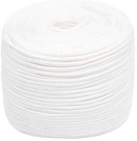 Corde de bondage - Corde à linge en polypropylène - Blanc - 8 mm - 25 m - Pour jardin, bricolage, décoration, groupage et camping