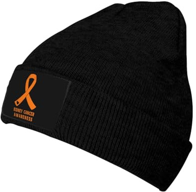 QFZ Kidney Cancer Awareness Cozy Winter Thick Knitted Hat Stay Warm Style Cold Days Men Women Black