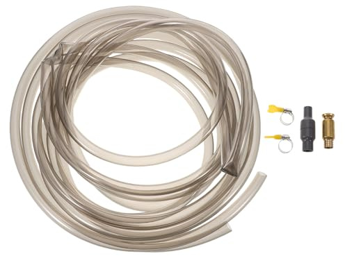 Milisten Manguera de Sifón para Acuario de 5 M con Abrazadera Tubo Flexible de PVC Transparente Kit para Cambio Rápido de Agua y Limpieza de Grava en Peceras Betta y Tortugas