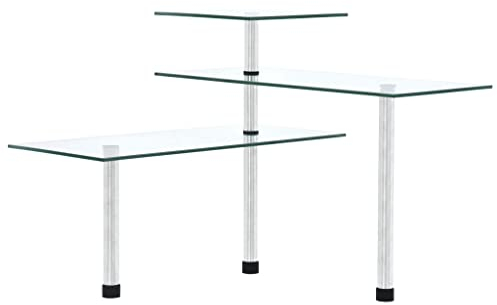 vidaXL Küchen Eckregal 3 Ebenen Gewürzregal Küchenregal Glasregal Küchenablage Universalglasregal Regal Wandregal Küche Ablage Hartglas