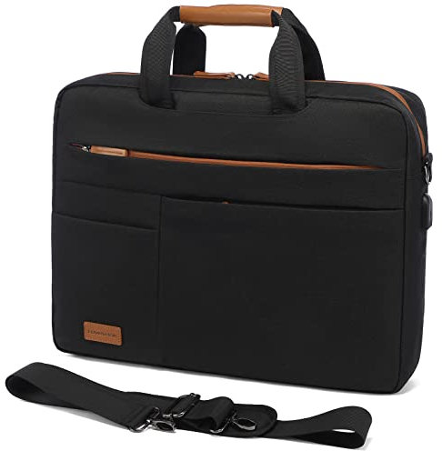 LOVEVOOK Laptoptasche 17 Zoll Herren Wasserdichte Laptop Tasche Aktentasche Notebooktasche für Business/Reisen/Arbeit, Schwarz