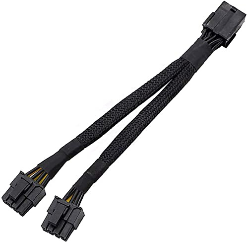 Hsthe Sea GPU VGA PCI-e 8Pin PCI Express grafikkort GPU 8 stift hona till dubbel 6 + 2 strömhylsad förlängningskabel 8 stift GPU-20 cm